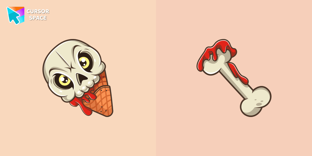 Ice Cream Cone Skull cursor cursor pack